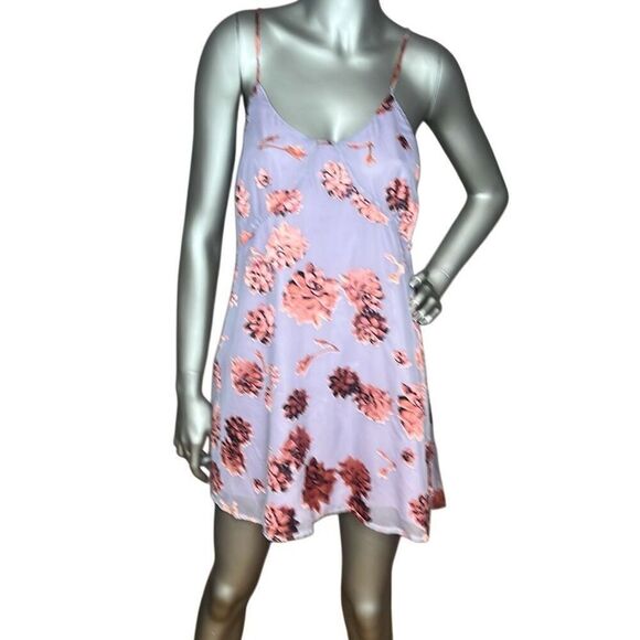 For Love & Lemons Purple Floral Mini Slip Dress & Sheer Kimono Duster Set O/S & - Picture 7 of 15